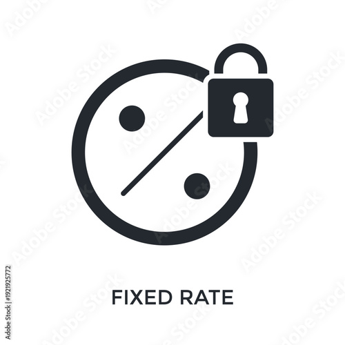 Fixed Rate Icon Glyph Style. Vector Illustration For Graphic Design