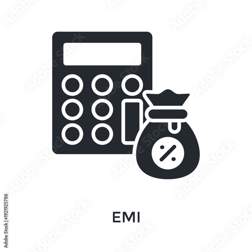 Emi Icon Glyph Style. Vector Illustration For Graphic Design