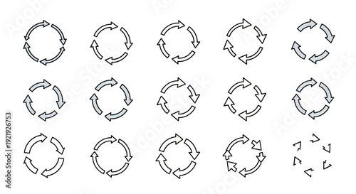 Circular Arrows Flow: Cycle, Rotation, and Process Concepts