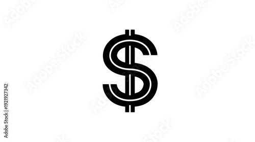 A bold black dollar sign on a white background, representing wealth and finances