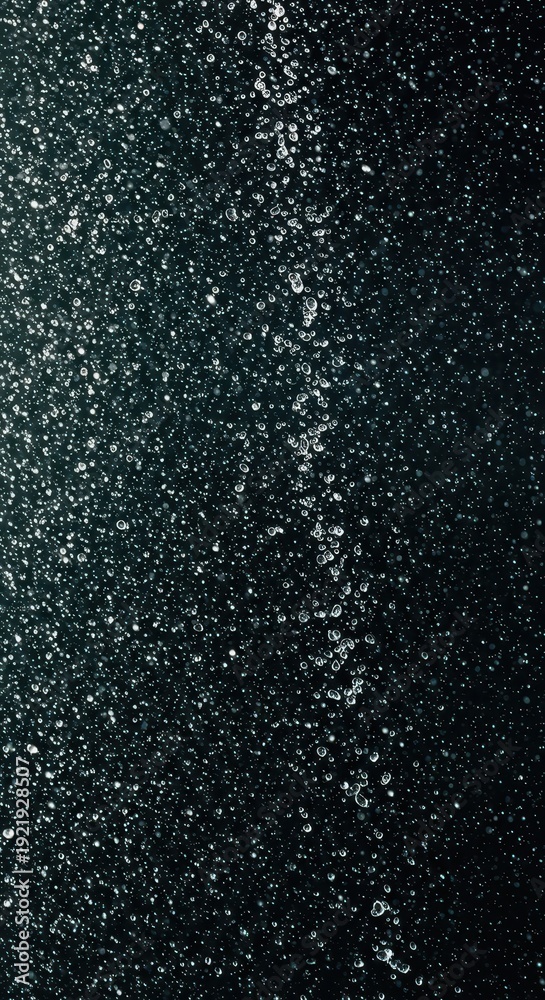 Obraz premium Intense, realistic water drops falling rapidly from the sky during heavy weather, high-speed movement and natural texture, severe, pure, falling