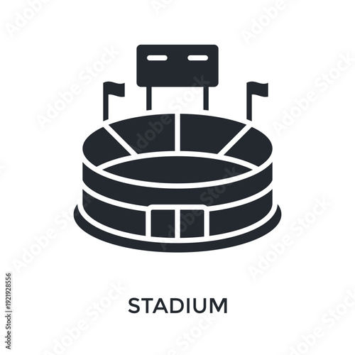 Stadium Icon Glyph Style. Vector Illustration For Graphic Design