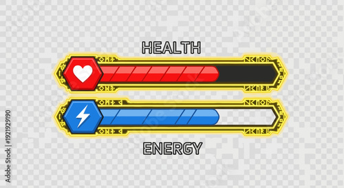 Health and Energy Bars for Game UI Design.