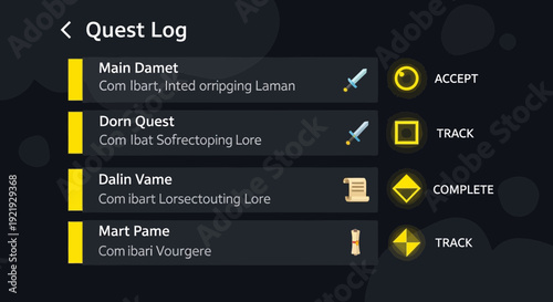Quest Log Interface Main Damet Dorn Quest Dalin Vama and Mart Paine.
