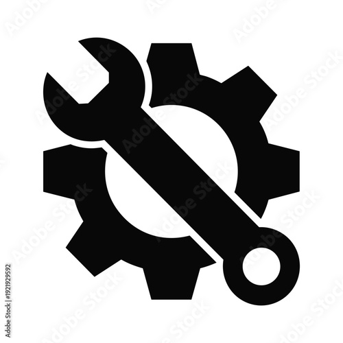 Wrench and Gear Icon for Maintenance and Repair Services