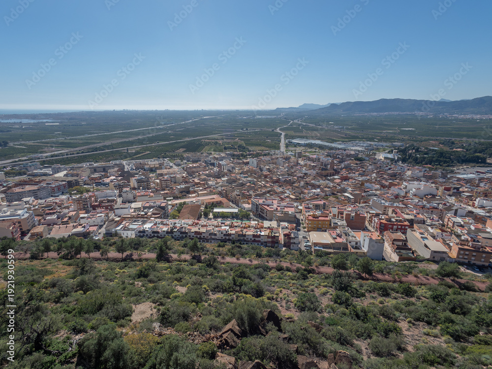 Obraz premium Panoramic view of Almenara from Almenara Castle, Castellón, Spain.