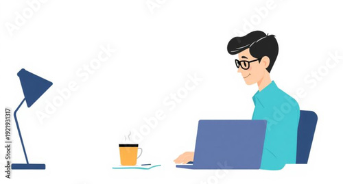 A professional business man working on a laptop at the office computer alongside a handsome executive manager in a suit using technology for successful communication