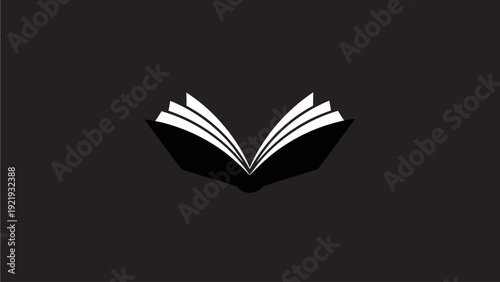 Minimalist Open Book Icon Vector. Simple Graphic Design Symbol for Reading, Education, Knowledge, Learning, and Stories.