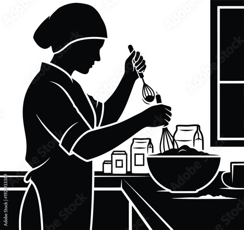 Woman preparing food in a kitchen