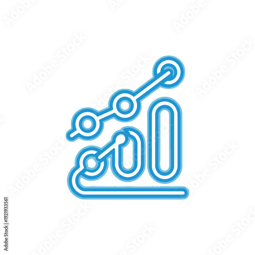 Stylized robotic arm illustration with mechanical components and industrial design elements in blue