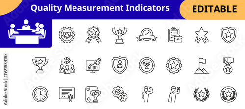 Quality Management And Performance Evaluation Icons Editable Business Banner Design