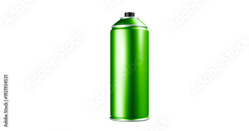 Green spray bottle in a transparent background
