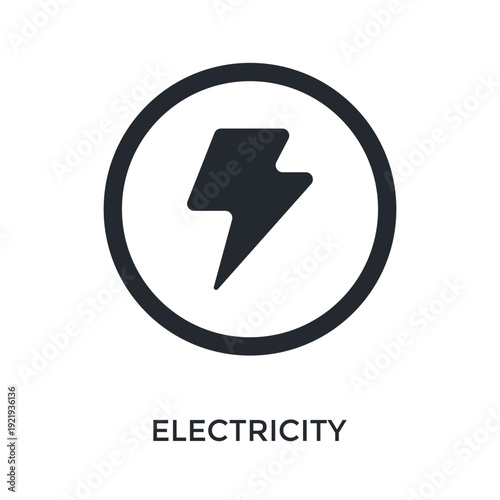 Electricity Icon Glyph Style. Vector Illustration For Graphic Design