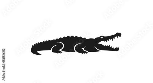Black silhouette of an alligator.
