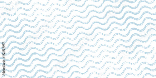 Seamless Wave Pattern, Hand drawn water sea vector background. Wavy beach print, curly grunge paint lines, watercolor stripes