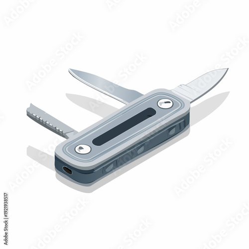 Multi-tool pocket knife with opened blades