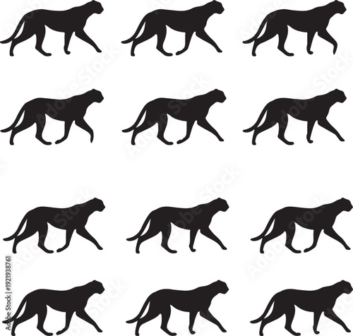 cheetah silhouettes vector