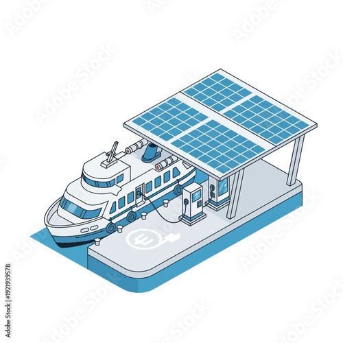Solar Powered Boat at Docking Station.