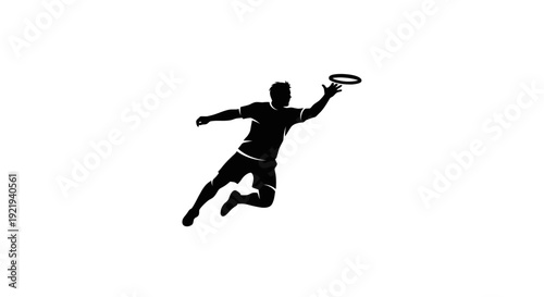 Man Playing Tennis Silhouette Action.