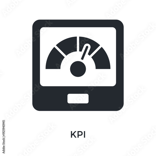 Kpi Icon Glyph Style. Vector Illustration For Graphic Design