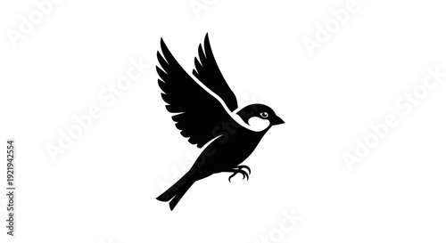 Black silhouette of a flying bird.