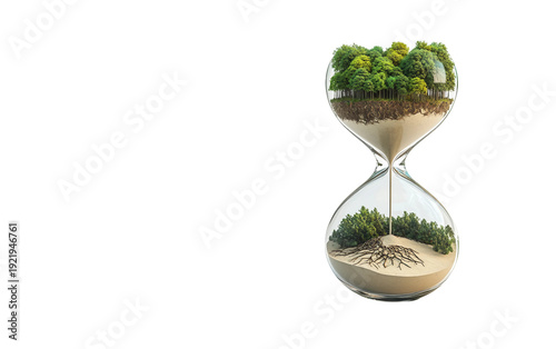 Environmental Awareness Illustration of Deforestation and Time