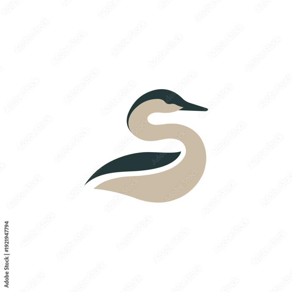 Fototapeta premium Simple Vector Illustration of a Swan.