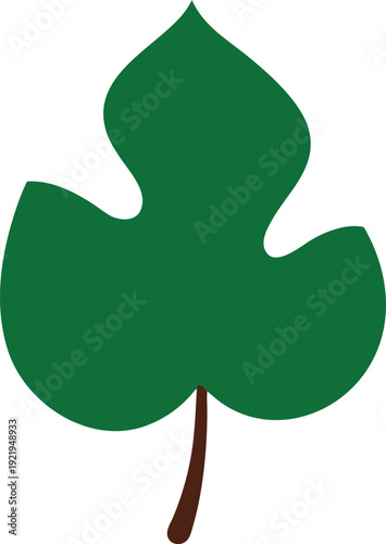 Green fig leaf illustration with three smooth lobes