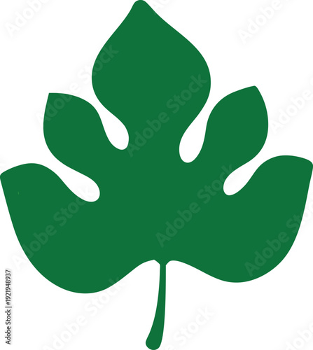 Green fig leaf illustration with multiple rounded lobes