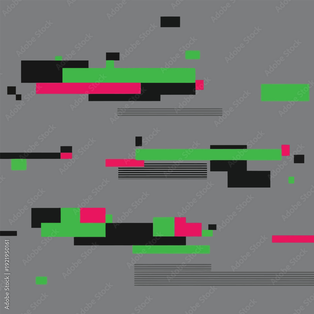 Obraz premium Vibrant Glitch Art Seamless Design