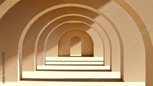 Arched Tunnel with Light and Shadows.