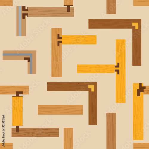 Wood Joinery Seamless Pattern Design