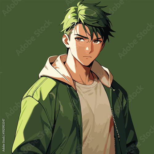 cool male anime vector images