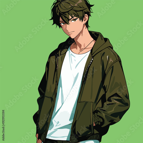 cool male anime vector images