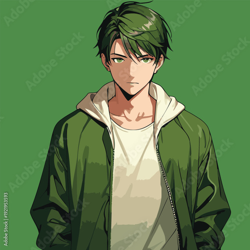 cool male anime vector images