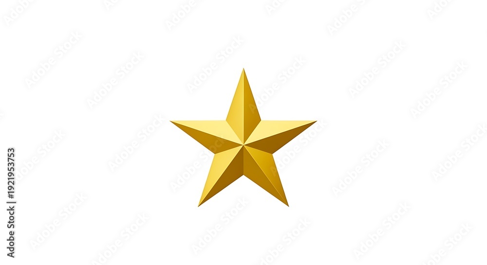 Obraz premium Golden star symbolizing excellence and achievement on white background
