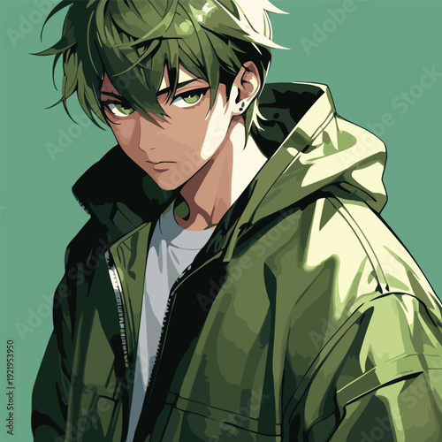 cool male anime vector images