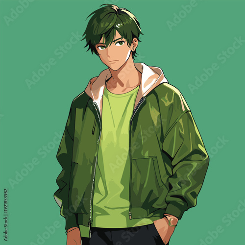 cool male anime vector images
