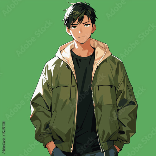 cool male anime vector images