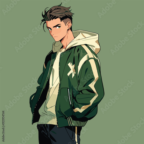 cool male anime vector images