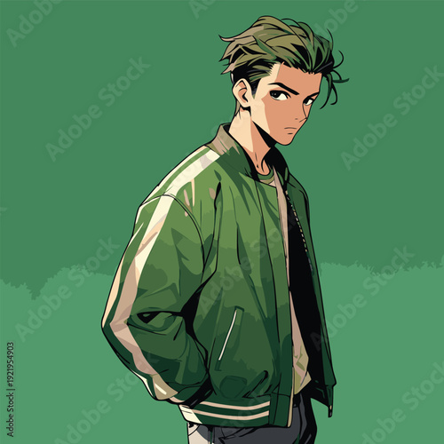 cool male anime vector images