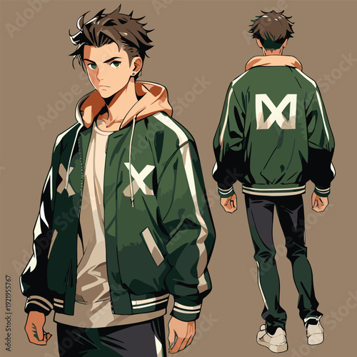 cool male anime vector images