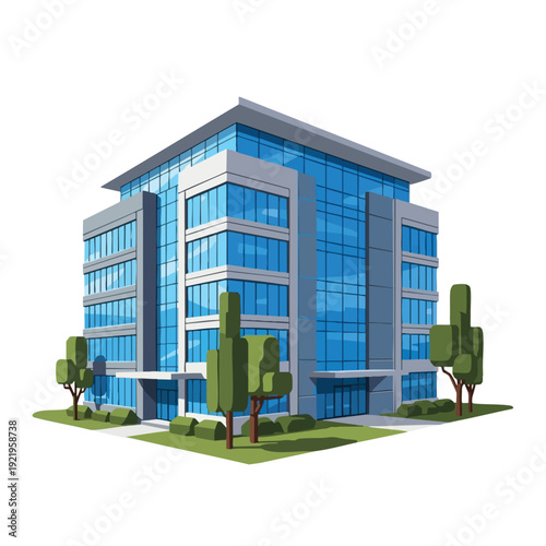 Modern Office Building Illustration