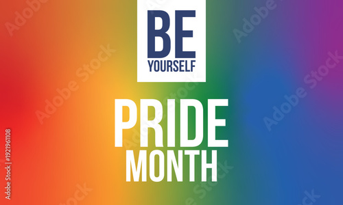 LGBT Pride Month in June. Lesbian Gay Bisexual Transgender. Celebrated annual. LGBT flag. Rainbow love concept. Human rights and tolerance. Poster, card, banner and background. Vector illustration