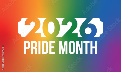 LGBT Pride Month in June. Lesbian Gay Bisexual Transgender. Celebrated annual. LGBT flag. Rainbow love concept. Human rights and tolerance. Poster, card, banner and background. Vector illustration