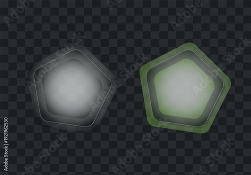 Blurry hexagonal icons on dark background
