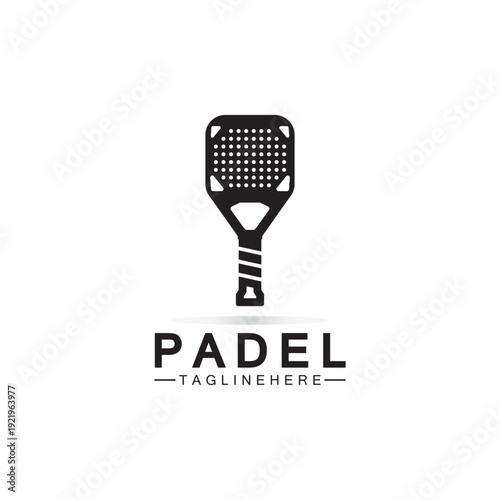 Padel racket silhouette icon vector illustration design.