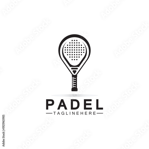 Padel racket silhouette icon vector illustration design.