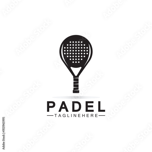 Padel racket silhouette icon vector illustration design.