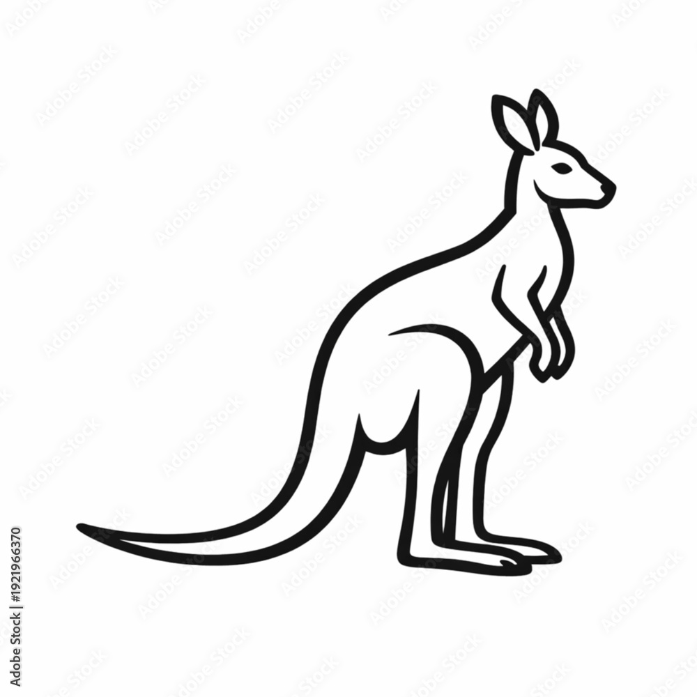 Fototapeta premium Kangaroo Standing Australia Wildlife Animal Vector